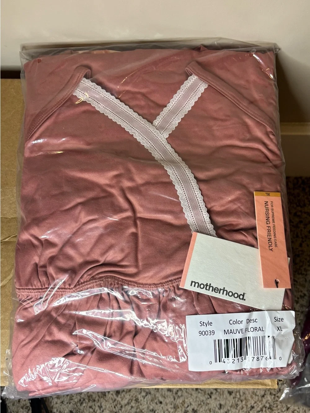 NEW Motherhood Maternity 2-Piece Nursing Nightgown & Robe Set – XL